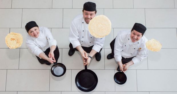 Some of our new chefs showing their pancake flipping skills
